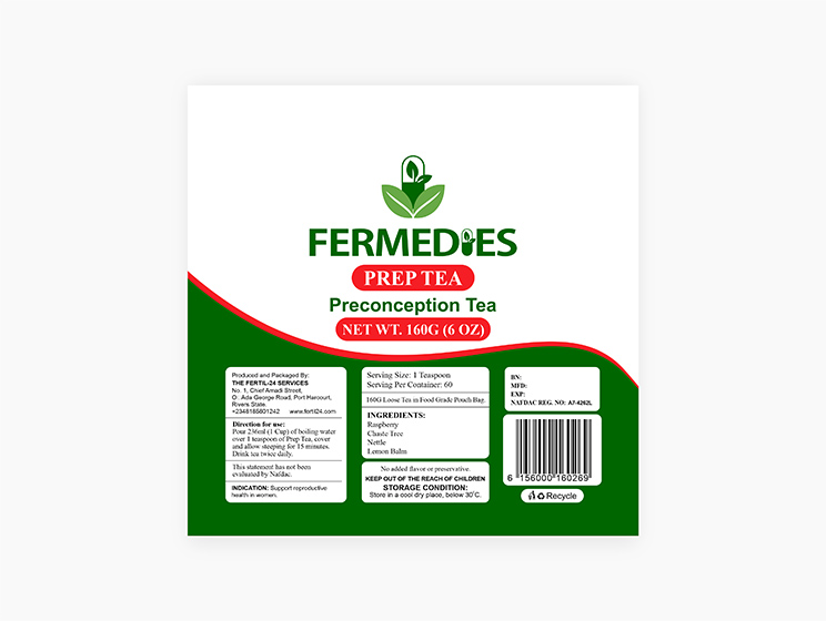 Fermedies tea label design