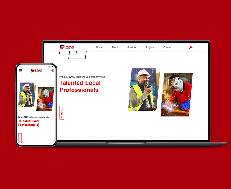Mobile-friendly website design for Pryce Ferdinand by Simtech Creative™