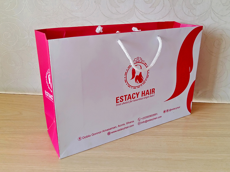 estacy hair branded paper bag