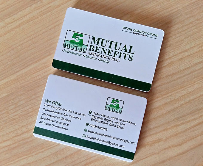 mutual benefits business card