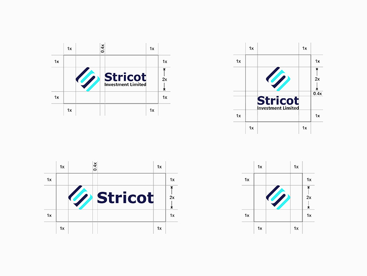 Stricot brand minimun clear space