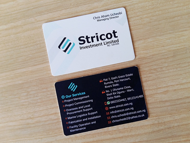 Printed business card