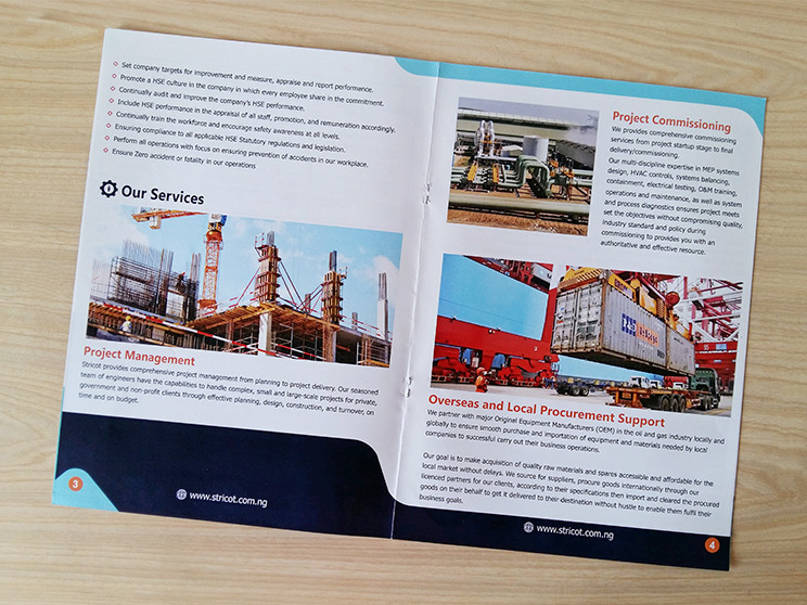 Printed company profile design - page 3-4