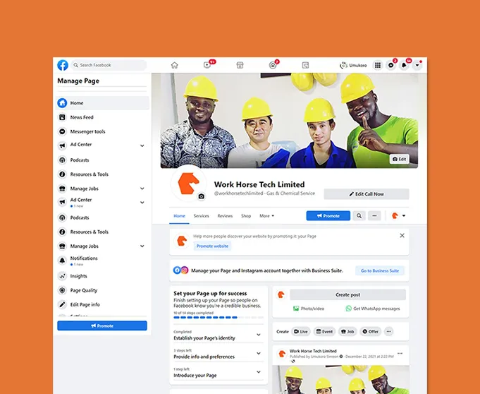 Work Horse Tech Ltd Facebook page